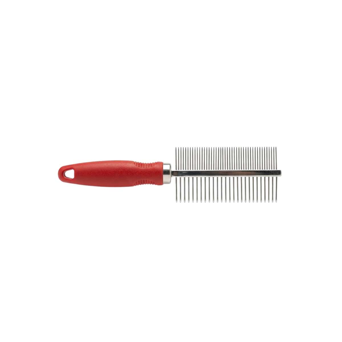 Double-Sided Stainless Steel Comb – Red