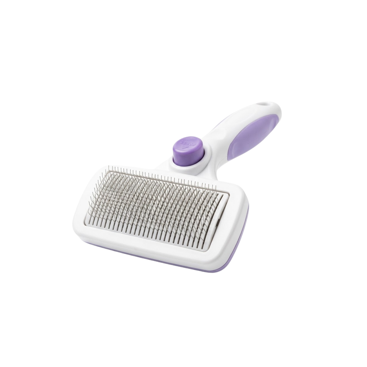 Button-Press Grooming Brush